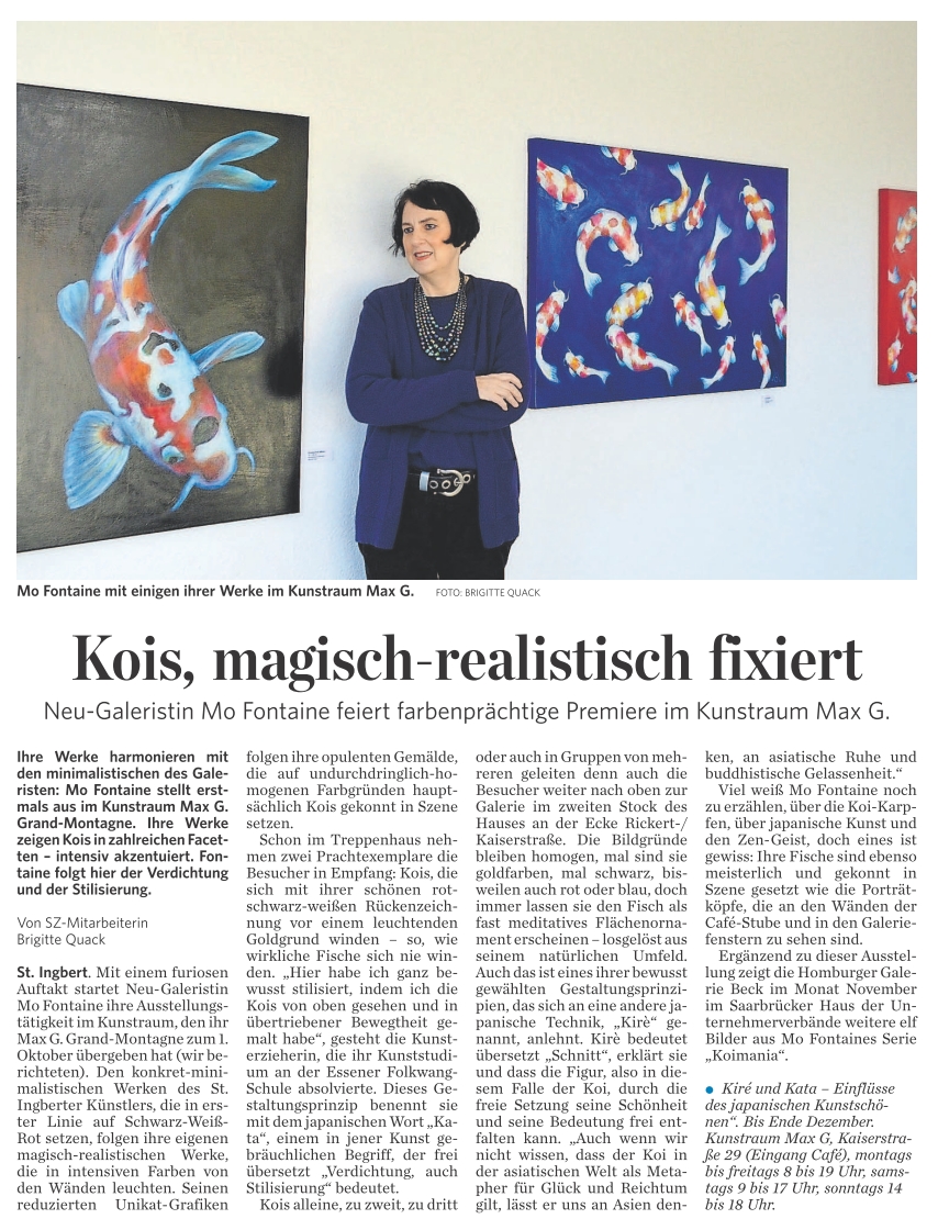 Saarbrücker Zeitung, 21.11.2016, C6: Kois, magisch-realistisch fixiert